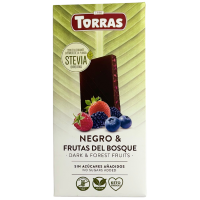 Шоколад темний без цукру з лісовими ягодами Dark&Forest Fruits Stevia Torras 125g