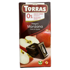 Шоколад темний без цукру з яблуком Dark & Apple Torras 75g