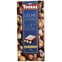 Молочний шоколад з цільним фундуком Puro Whole Hazelnuts Torras 200g
