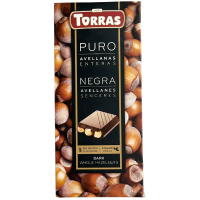 Чорний шоколад з цільним фундуком Puro Whole Hazelnuts Torras 200g