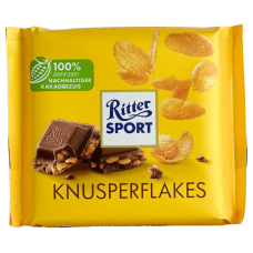 Шоколад Ritter Sport Knusperflakes молочний з кукурудзяними пластівцями