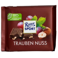 Шоколад Ritter Sport Trauben nuss молочний з родзинками та горіхами 100g