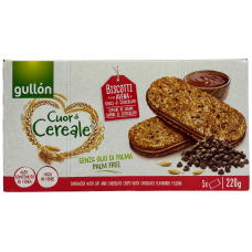 Цільнозернове печиво з шоколадною стружкою та горіховим кремом 5 порцій Gullon 220g