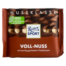 Шоколад Ritter Sport Voll-nuss молочний з цільним фундуком 100 g