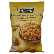 Кеш'ю та арахіс в медово-солоній глазурі Cashew-Peanuts-Mix Alesto 200g