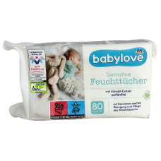 Серветки вологі з екстрактом мигдалю DM Babylove Sensitive 80шт