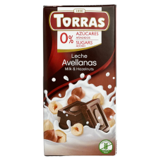Шоколад молочний без цукру з фундуком Milk&Hazelnuts Torras 75g