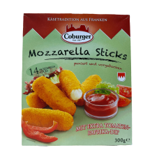 Сирні палички Моцарела з томатом та паприкою Mozzarella Sticks Coburger 300g