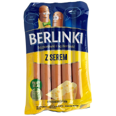 Сосиски Берлінки з сиром Berlinki Morliny 250g