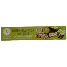 Туррон з мигдалем та фісташкою в шоколаді Torrone Tenero con Mandorle e Pistacchi Dolceria Veneta 175g