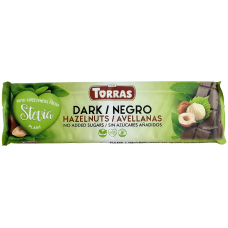 Шоколад чорний з фундуком без цукру Torras Stevia 300g