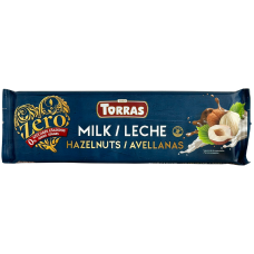Шоколад молочний з фундуком без цукру Torras 250g