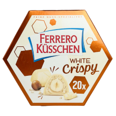 Шоколадні цукерки з фундуком та кріспами в білому шоколаді White Crispy Ferrero Kusschen 172g