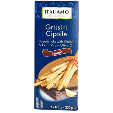 Хлібні палички Грісіні зі смаком цибулі Grissini Italiamo 250g