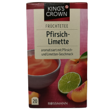 Фруктовий чай з персиком та лаймом в пакетиках Rossmann King`s Crown Pfirsich-Limette 45g