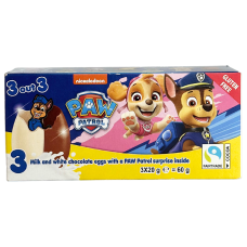 Набір шоколадних яєць без глютену з сюрпризом серія Paw Patrol 3шт