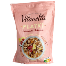 Пластівці з фруктами і кокосом Platki z owocam s kokosemi Vitanella 250g