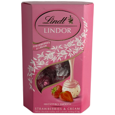 Цукерки з білого шоколаду та полуничного крему Lindt Lindor 200g