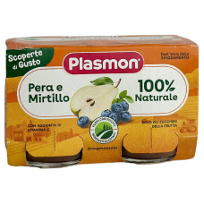Дитяче пюре з груші та чорниці Plasmon Pera e Mirtillo від 6 місяців