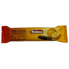 Шоколадний батончик без глютену та цукру зі стевією з апельсином Torras 35g
