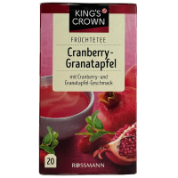 Фруктовий чай з журалиною та гранатом в пакетиках Rossmann King`s Crown Cranberry-Granatapfel 40g
