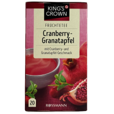 Фруктовий чай з журалиною та гранатом в пакетиках Rossmann King`s Crown Cranberry-Granatapfel 40g