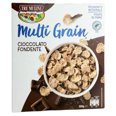Готовий сніданок Рисові пластівці з темним шоколадом Multi Grain Tre Mulini 300g