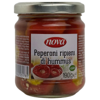 Перці фаршировані хумусом Peperoni ripieni di himmus Nova 190g