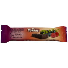 Шоколадний батончик без глютену та цукру зі стевією з лісовими ягодами Torras 35g