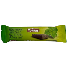 Шоколадний батончик без глютену та цукру зі стевією з м'ятою Torras 35g