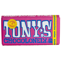 Білий шоколад з швидкозамороженою малиною та хрустким цукром Tony's Chocolonely 180g