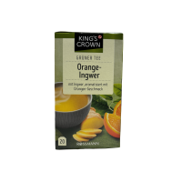 Зелений чай зі смаком імбиря та апельсину в пакетиках Orange-Ingwer King`s Crown  35g