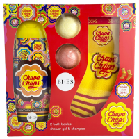 Подарунковий набір гель для душу, бомбочки, шкарпетки Chupa Chups