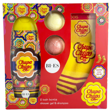 Подарунковий набір гель для душу, бомбочки, шкарпетки Chupa Chups