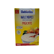 Пшенична молочна каша з фруктами без цукру Milchbrei Fruchte Bebivita 500g