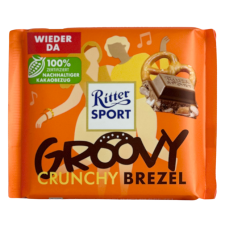 Шоколад Ritter Sport Groovy молочний з шматочками кренделю і кукурудзяними пластівцями 100g