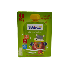 Дитяче фруктове пюре ягоди від 1 року Gartenfruchte Bebivita 4*90g