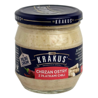Консервований тертий хрін з перцем чилі Krakus 180g