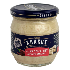Консервований тертий хрін з перцем чилі Krakus 180g
