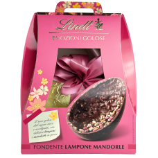 Молочне яйце з подрібненим фундуком та сублімованою малиною Lindt Emozioni Golose Fondante Lampone Mandorle 360g