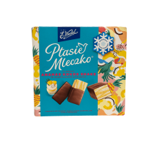 Пташине молоко зі смаком ананасу та кокосу в молочному шоколаді Ptasie Mleczko Wedel 340g