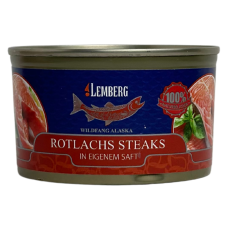 М'ясо лосось нерка у власному соці в жб Rotlachs Steaks Lemberg 212g