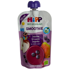 Дитяче фруктове смузі без цукру яблуко-груша-чорниця Smoothie 100% owocowy Hipp 120g