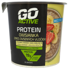 Вівсяна каша зі смаком ванілі з полуницею та бананом без цукру Owsianka Go Active 65g