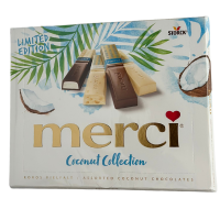 Асорті цукерок в молочному та білому шоколаді з кокосом Merci Storck 400g