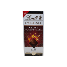 Шоколад чорний з хрусткою вафелькою та карамеллю Lindt Crispy Wafer and Caramel Dark 100g