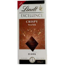 Шоколад чорний з хрусткою вафелькою Lindt Crispy Wafer Dark 100g