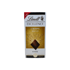 Шоколад чорний з хрусткими шматочками печива Lindt Crispy Biscuit Dark 100g
