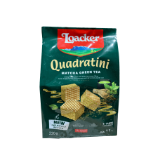 Вафлі зі смаком чаю матча Loacker Quadratini Matcha green tea