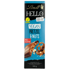 Шоколад молочний з фундуком і брезелами Hello Lindt 100g Vegan Pretzel&nuts